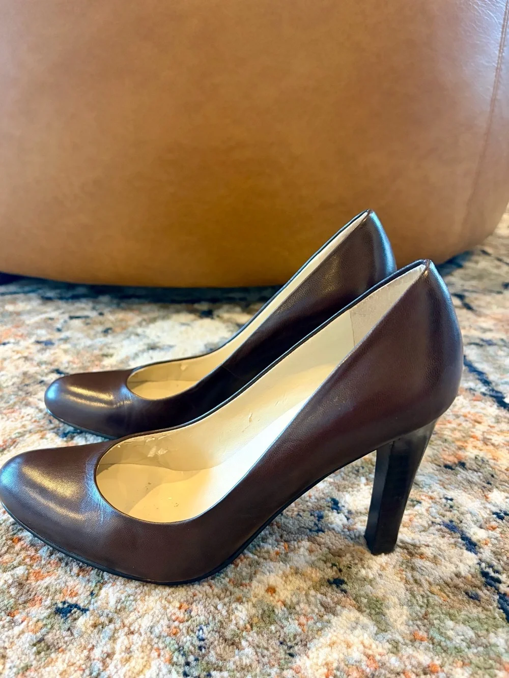 Ralph Lauren Dark Brown Leather Pumps Size 6